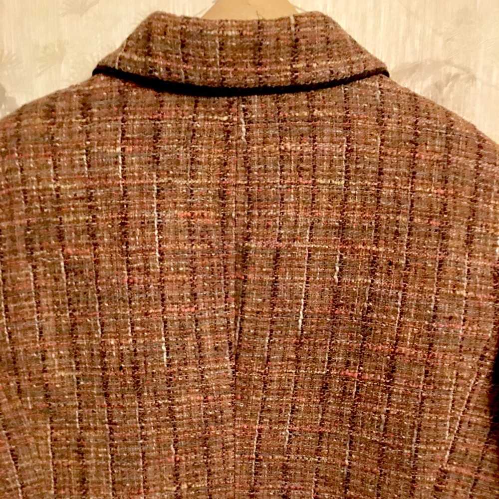 Linda Allard EllenTracy Golden Brown Tweed Blazer 12/14 - Picture 11 of 15